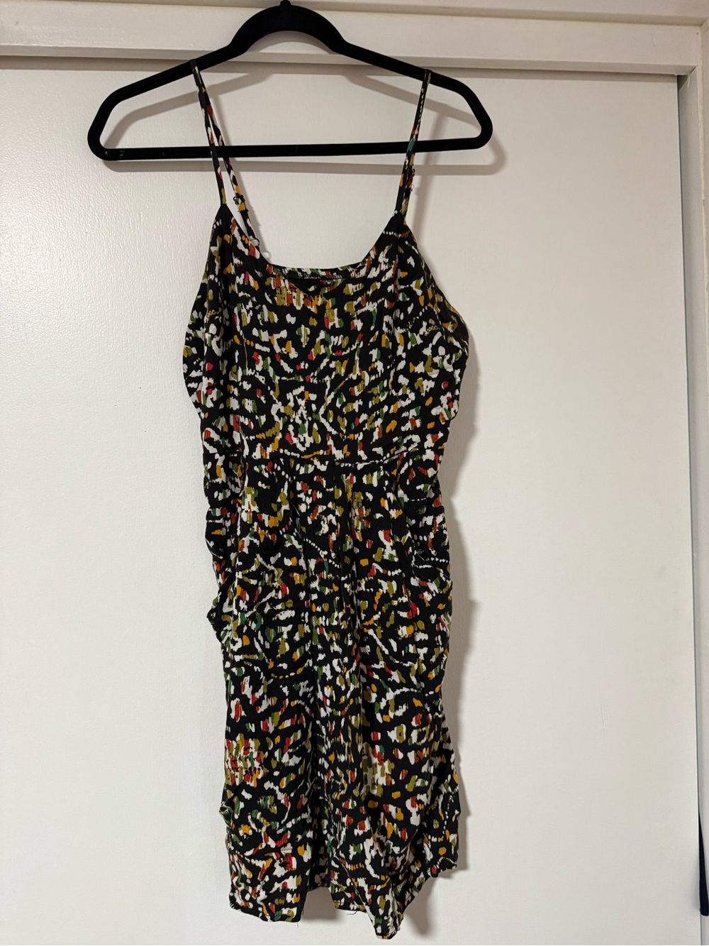 Mossimo Supply Co. Black Multicolor Printed Spaghetti Strap Dress